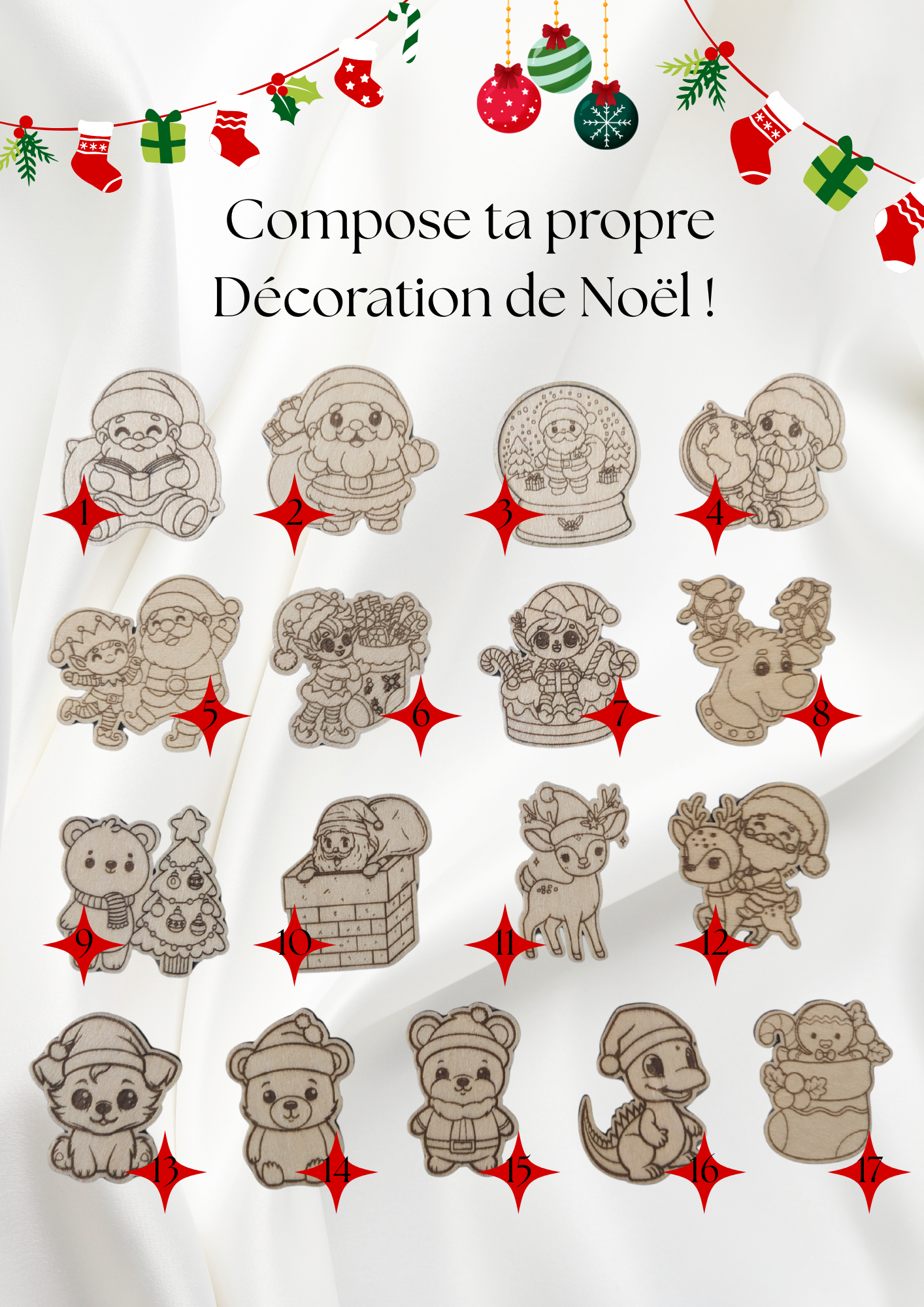 Porte-billet de Noël en bois gravé – Cadeau original pour offrir un billet.