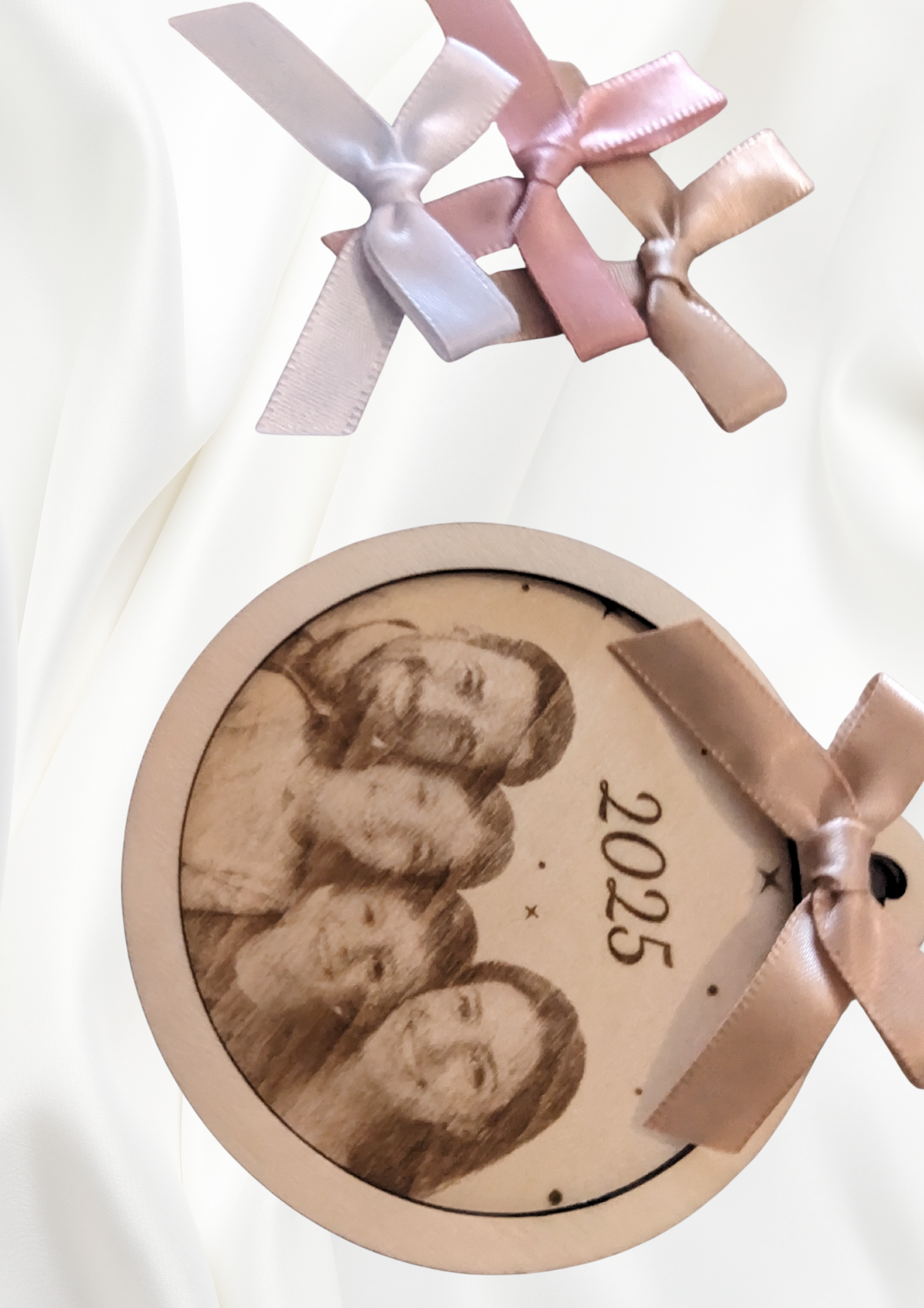 Boule de bois personnalisée : Portrait photo