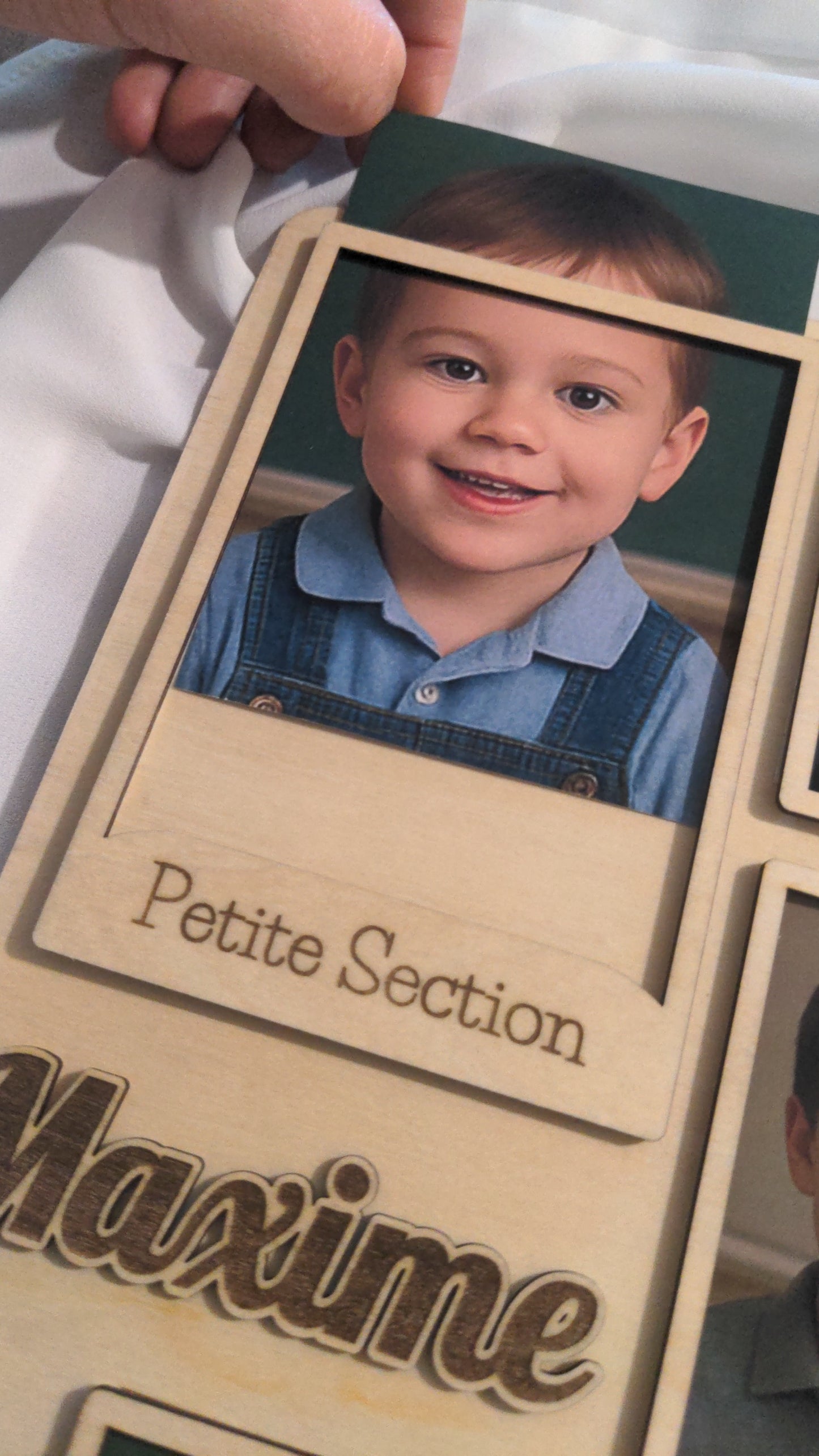 Pancarte en bois personnalisée pour photos de classe, de la petite section à la 3e, Boutique Mimibiou