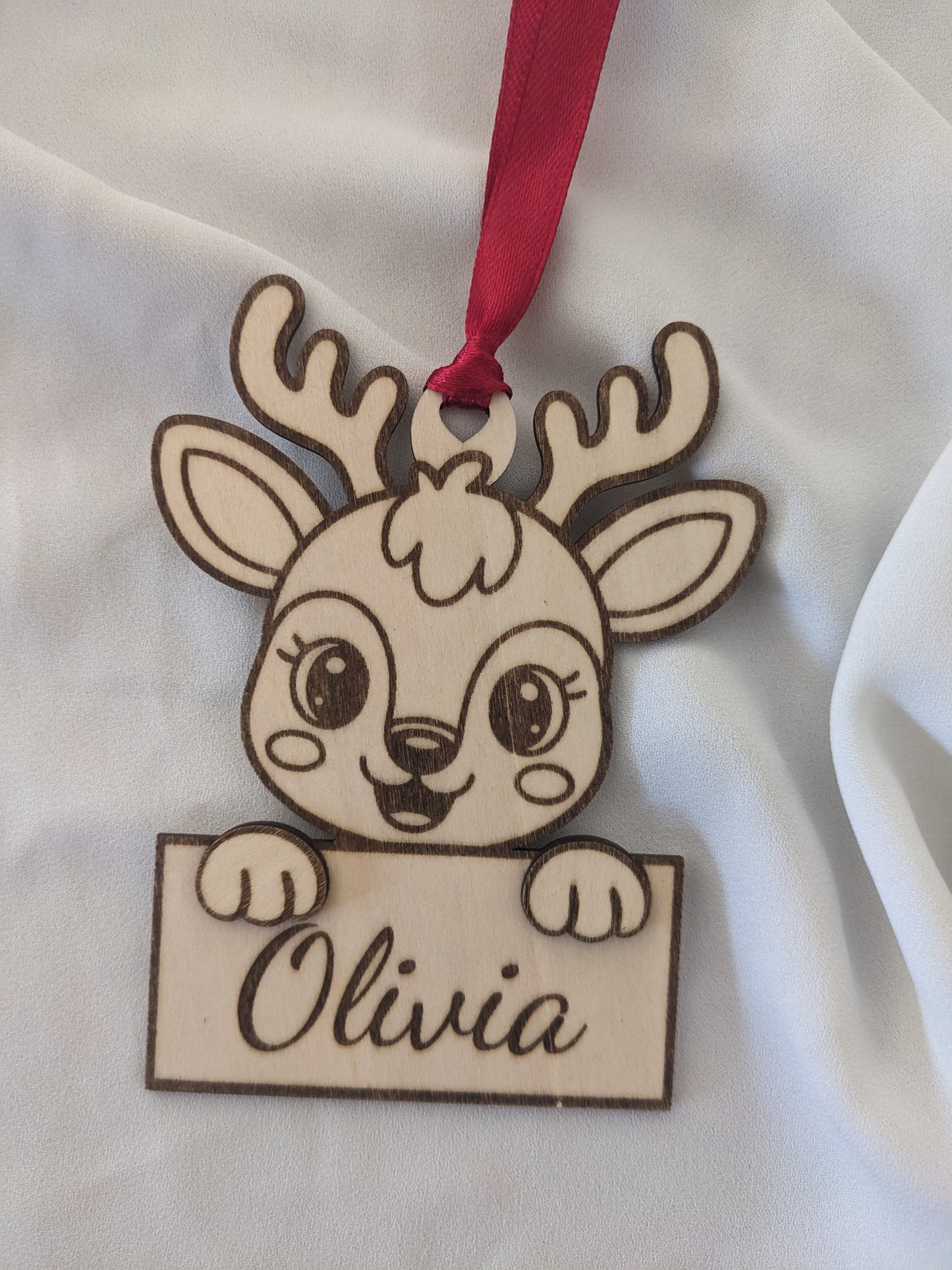 Boule de Noël renne personnalisée avec prénom
