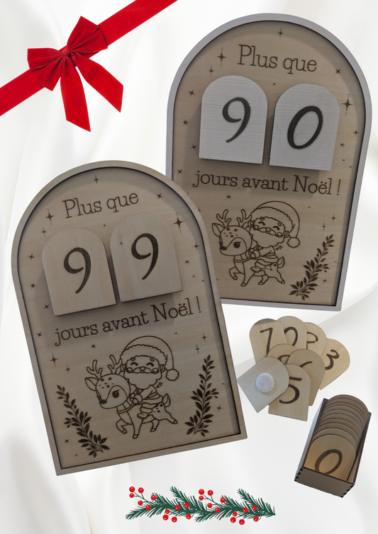Décompte de Noël en Bois – Compte à Rebours jusqu’à 99 Jours