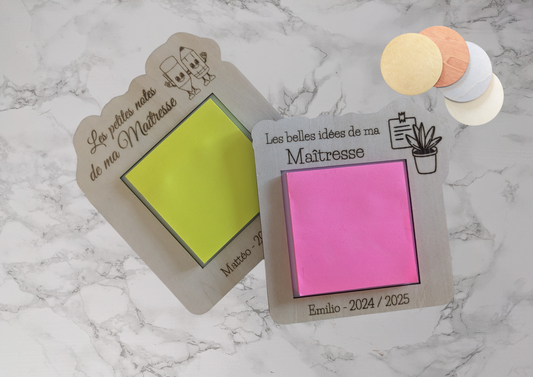 support post it cadeau maîtresse atsem 
les belles idées de ma maîtresse 